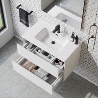 Banyetti Kameo 800mm WallHung 2 Drawer Vanity Unit with Athena Basin-Matt White