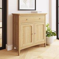 FWStyle 2 Door 1 Drawer Ready Assembled Ash Sideboard in Brown