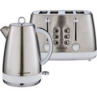 Morphy Richards Mexborough Kettle & Toaster Bundle White in Metallic Silver
