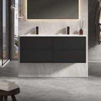 Banyetti Venti 1200mm Wall Hung Vanity Unit with Lira Basin - Matt Black