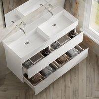 Banyetti Vatilla 1200mm Wall Hung Vanity with Veneto No Tap Hole Basin - Gloss White