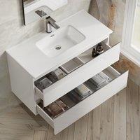 Banyetti Vatilla 1000mm Wall Hung Vanity Unit with Athena Basin - Gloss White