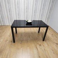 KOSY KOALA Dining Table Black Glass Kitchen Place for 4 Seats, Dining Table Only (Black H 75 x L 120 x W 70 cm) in Brown