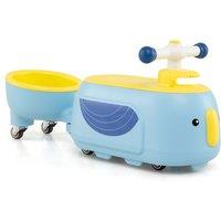 Costway Foot-to-Floor Sliding Car Toddler Ride on Toy with Trailer in Blue