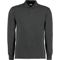 Kustom Kit Men's Pique Long Sleeve Polo Shirt in Dark Grey | Size: Small