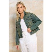 Yours Women's Washed Denim Jacket in Blue | Size: 16