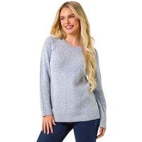 Roman Women's Petite Pearl Detail Knit Jumper in Blue | Size: 14