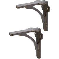 Hammer and Tongs Curved Iron Shelf Bracket - D100mm - Pack of 2 in Grey | Size: 1000mm x 1000mm