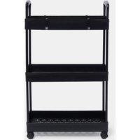 OHS 3 Tier Storage Trolley Cart Bathroom Kitchen Rolling Organiser in Black