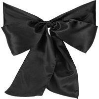 Neel Blue Set of 25 Satin Chair Sashes for Weddings Birthday Party Decoration, 7" x 108" in Black