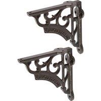 Hammer and Tongs Ornate Iron Shelf Bracket - D120mm - Pack of 2 in Black | Size: 1000mm x 1000mm