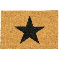 Nicola Spring Coir Door Mat - 90 x 60cm - Black Star | Size: 90 cm x 60 cm