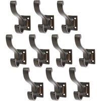 Hammer and Tongs Square Back Hat & Coat Hook - W35mm x H80mm - Pack of 10 in Black | Size: 1000mm x 1000mm