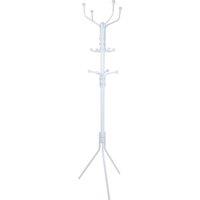 Harbour Housewares Free Standing Steel Coat Rack - Sturdy Tubular Tree Unit for Coats, Hats, Bags in White