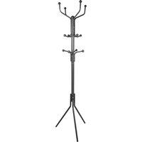 Harbour Housewares Free Standing Steel Coat Rack - Sturdy Tubular Tree Unit for Coats, Hats, Bags in Black