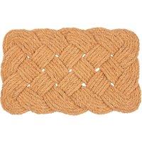 Nicola Spring Coir Knotted Door Mat - 68 x 43cm in Brown | Size: 40 cm x 70 cm