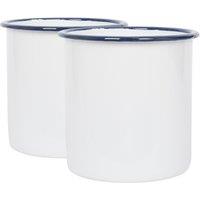 Argon Tableware White Enamel Utensil Holders - 15.5cm - Pack of 2