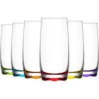 LAV 6x Adora Coloured Highball Glasses - 390ml Glassware Tumblers Set