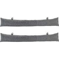 Nicola Spring 2x Herringbone Draught Excluders - 78.5cm - Indoor Draught Stopper in Grey