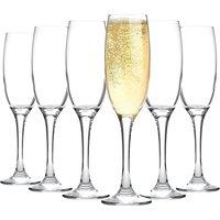 LAV Venue Glass Champagne Flutes - 220ml - Clear - Pack of 6