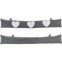 Nicola Spring Mismatched Herringbone Draught Excluder Set - 78.5cm - Draught Stopper in Grey
