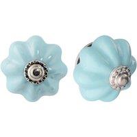 Nicola Spring Floral Ceramic Cabinet Knobs - Pack of 6 in Blue | Size: 1000mm x 500mm