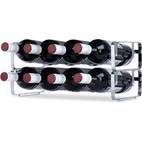 LIVIVO Elegant Stackable Wine Shelf Rack - Set of 2 Silver