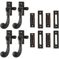 Hammer and Tongs Rustic Window Fastener - Left Handed - W45mm x H110mm - Black - Pack of 4 | Size: 10000mm x 520mm