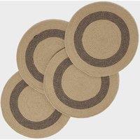 Homescapes Braided 100% Cotton Round Placemats Set of 4 in Natural