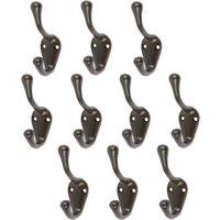Hammer and Tongs Narrow Hat & Coat Hook - W25mm x H80mm - Pack of 10 in Black | Size: 1000mm x 1000mm