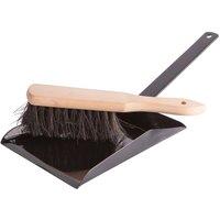 Hammer and Tongs Fireplace Dustpan & Brush Set Black