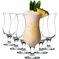 LAV 6x Fiesta Pina Colada Glasses - 390ml Party Drinking Glass Set in Clear