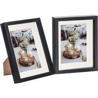 Nicola Spring 3D Box Photo Frames - 8 x 10 with 5 x 7 Mount - Black Mount - Pack of 2