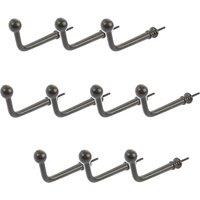Hammer and Tongs Flat Top Screw Hook - W20mm x H60mm - Pack of 10 in Black | Size: 1000mm x 1000mm