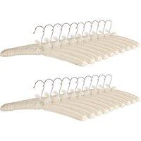 Harbour Housewares 20x Satin Padded Hangers - Soft Cushioned Hangers with 360 Swivel Hook in White | Size: 20 Pack