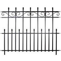 Primrose 122cm Kensington Fence Section Black Galvanised Steel Panacea Fence System