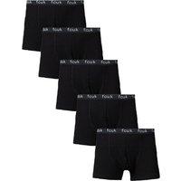 French Connection Men's 5 Pack FCUK Cotton Stretch Boxers in Black | Size: Medium