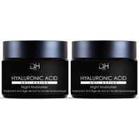 Dr H Women's Hyaluronic Acid Anti-Ageing Night Moisturiser 60ml x 2 Duo Pack in White | Size: 120ml