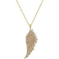 Latelita Women's Large Angel Wing Necklace Gold in White
