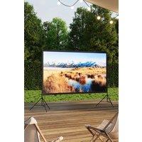 Living and Home 100" 3D 4K HD Outdoor Indoor 16:9 4K Portable Projector Screen with Stand in Black
