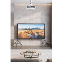 Living and Home 84" 3D 4K HD Outdoor Indoor 16:9 4K Portable Projector Screen with Stand in Black