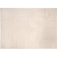 OHS Geometric Non Slip Tufted Hallway Rug Floor Carpet in Stone | Size: 160 cm x 230 cm