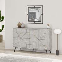 Decortie 4-Doors Push-to-open Doors Sideboard 'Dune' with Metal Legs 123cm in Gold | Size: 2 Pack