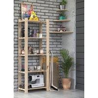 Core Products Solid Pine 5 Shelf Slatted Storage Unit - Natuarl Pine Wood in Light Oak