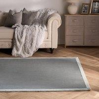 OHS Contrast Border Non Slip Tufted Hallway Runner Rug Floor Carpet in Charcoal | Size: 80 cm x 150 cm