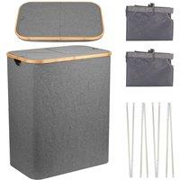 Neel Blue 140L Foldable Laundry Hamper with Lid in Grey