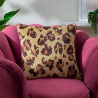 Furn True Leopard Piped Velvet Cushion | Size: 43 cm x 43 cm