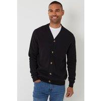 Threadbare Men's Cotton Blend Knitted Cardigan in Black | Size: Medium