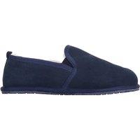 SNUGRUGS Men's Jasper, Genuine Sheepskin Slipper with Rubber Sole in Navy | Size: 10