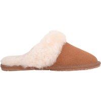 SNUGRUGS Women's Elsie, Open Back Sheepskin Mule Slipper with Cuff in Tan | Size: 5